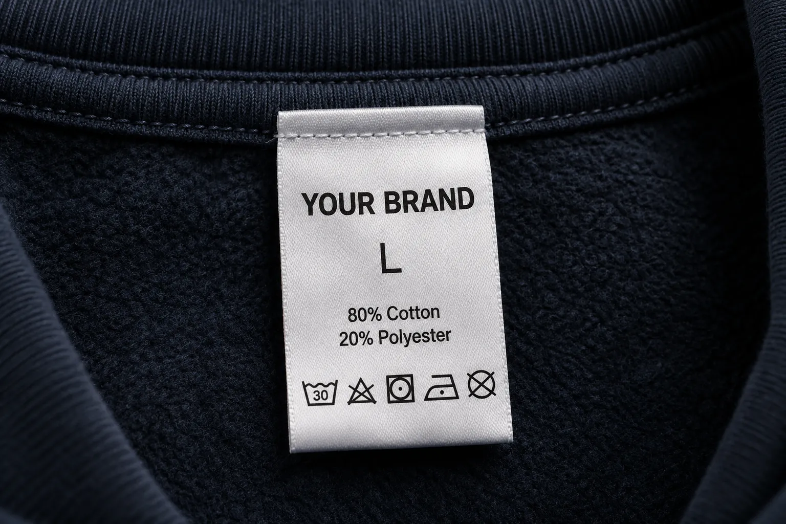 Private label garment care and composition label