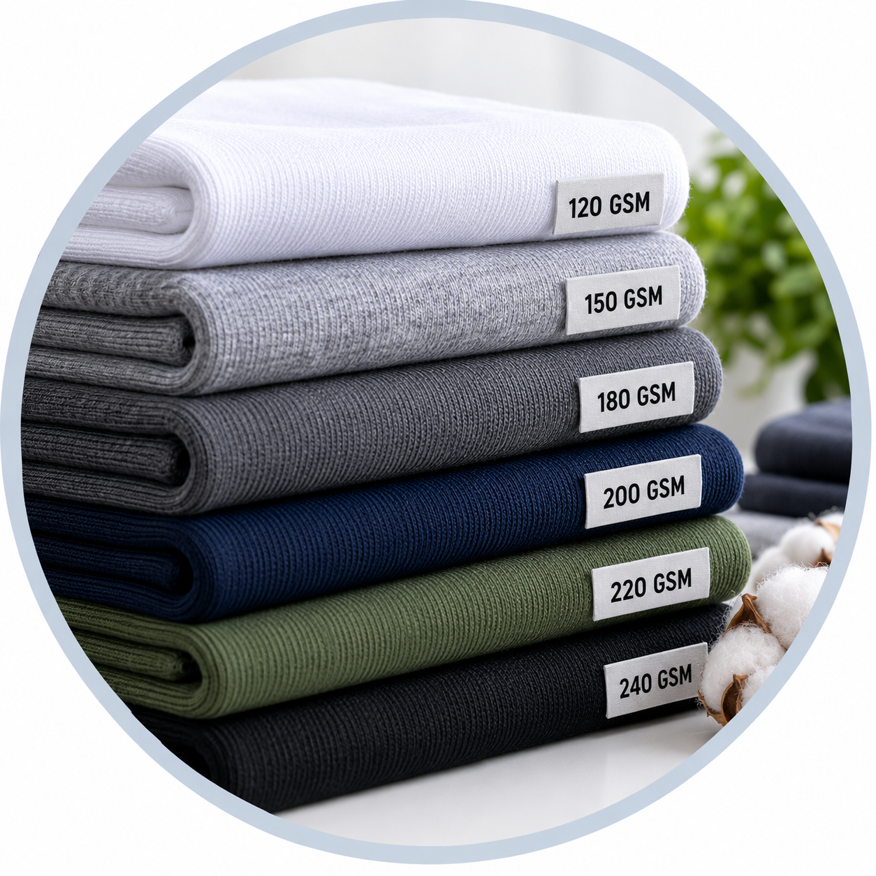 GSM Options for T-Shirt and Polo Shirt Fabric