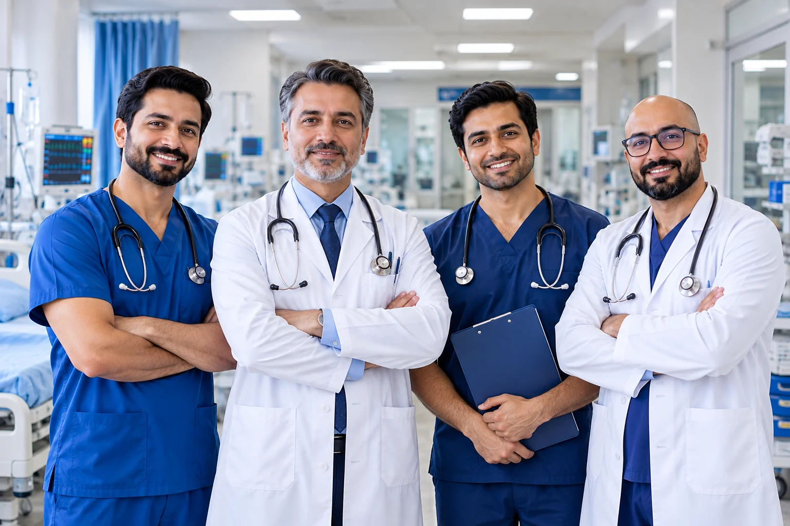 Healthcare professionals in medical uniforms