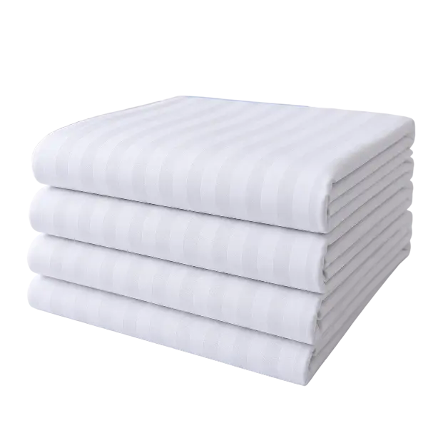 Hospital bed sheets and white healthcare linen